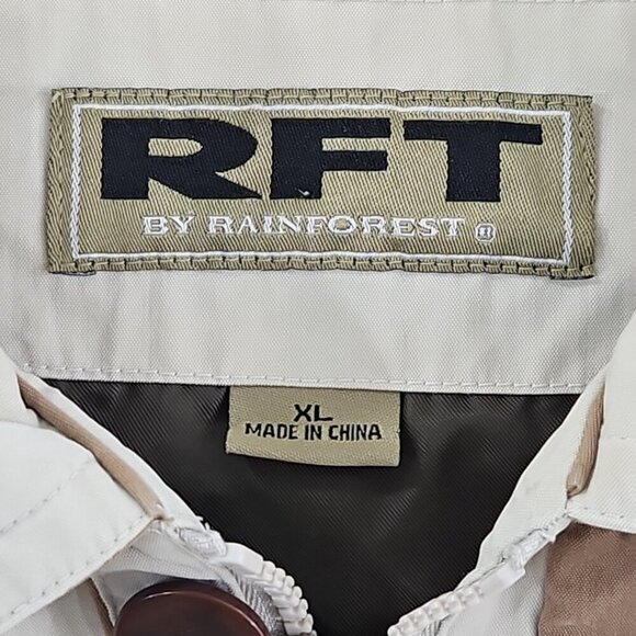 RFT by Rainforest Full Zip Utility Jacket Men's XL Beige Fully Lined EUC Vented - Picture 7 of 16
